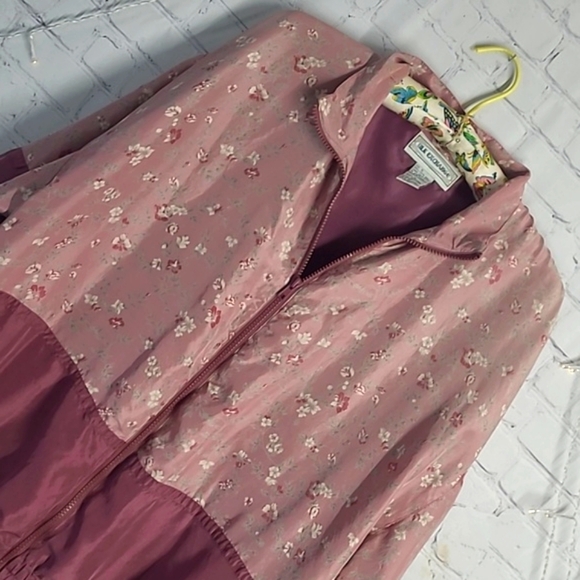 Vintage 90s Silk Exchange 100% Silk Floral Blush Pink Full Zip Jacket Womens  XL - Picture 7 of 17